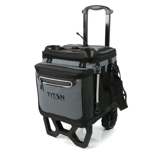 Titan 22.5 Litre (23.7 US Quart) 60 Can Cooler with All Terrain Cart in Grey
