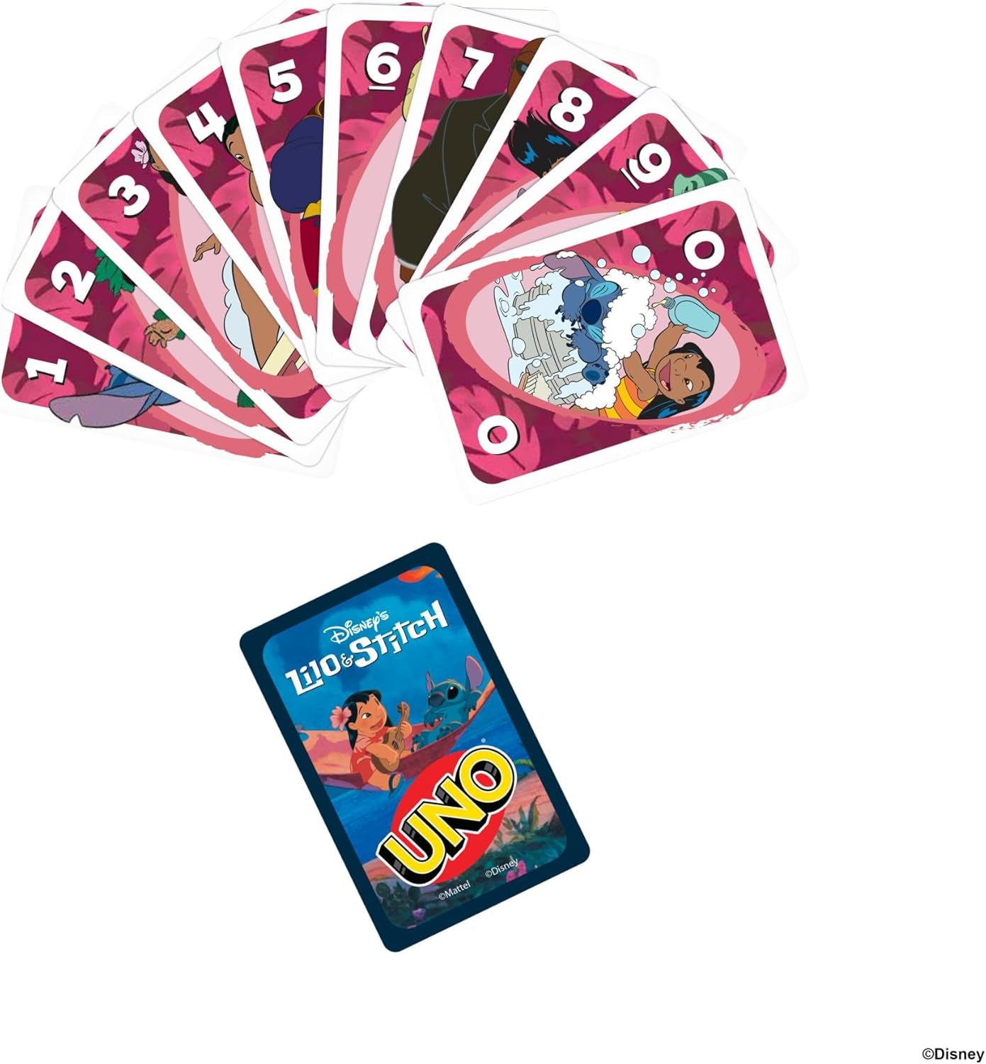 UNO Disney’S Lilo and Stitch Card Game for Kids, Adults & Family with Deck & Special Rule Inspired by the Movie, JCC10