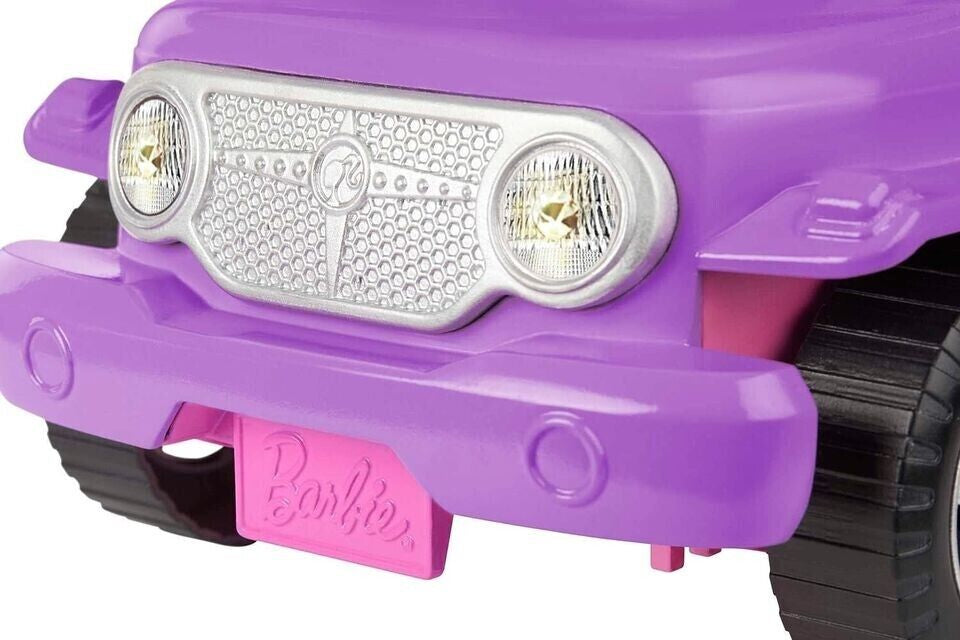 Barbie Toy Car, Purple Off-Road Vehicle with 2 Pink Seats and Treaded, Rolling image 3
