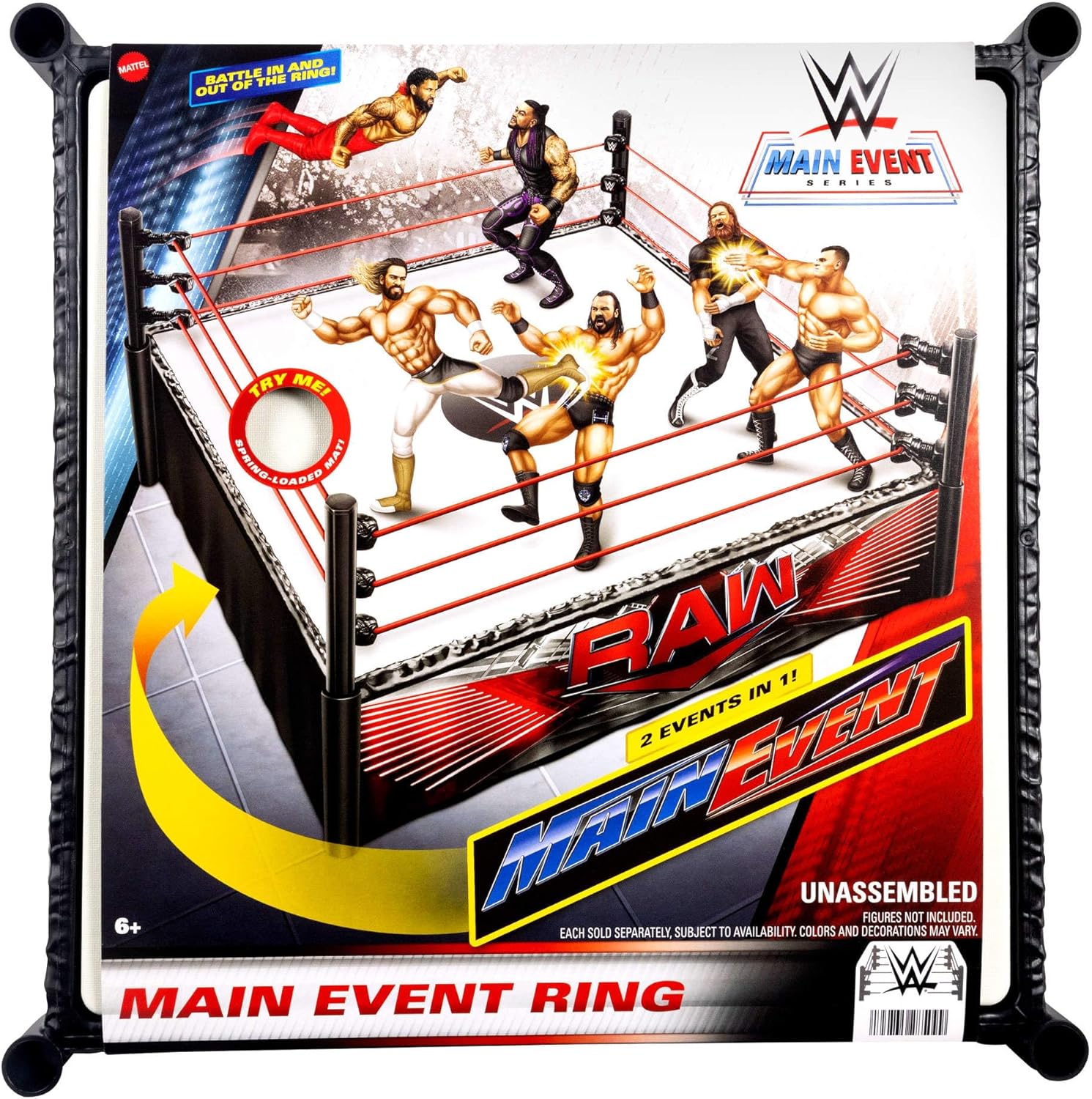 WWE Superstar Ring with Labels for Main Event & RAW, Spring-Loaded image 0