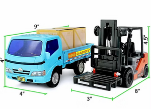 Big Daddy Forklift & Lorry Combo Set | Pallets & Workloads Included | Construction Toy