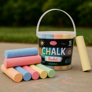 Playground Jumbo Chalk Tub – 15 Coloured Pieces for Kids Outdoor Drawing image 0