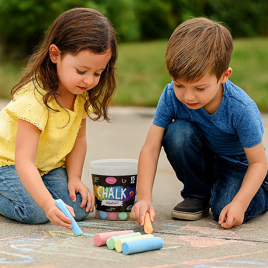 Playground Jumbo Chalk Tub – 15 Coloured Pieces for Kids Outdoor Drawing image 1