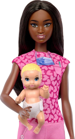 Barbie Baby Doctor with Brunette Fashion Doll & 1 Baby Doll