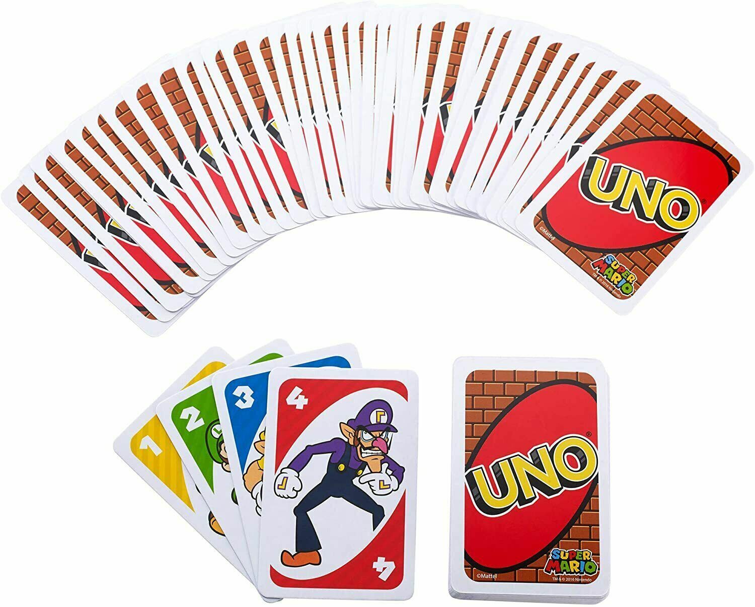 UNO Super Mario Card Game Animated Character Cards image 1