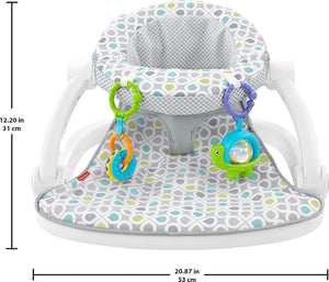 Fisher-Price Sit-Me-Up Portable Baby Floor Seat | Machine-Washable Pad | Folds Flat | 2 Linkable Developmental Toys