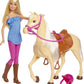 Coffret Barbie Poupée et Cheval, Cheveux Blonds avec Accessoires