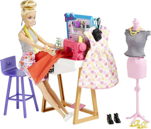 Poupée Barbie Créatrice de Mode et plus de 25 accessoires, Studio de Jeu