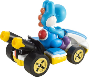 Hot Wheels Mario Kart Yoshi Standard Kart (Light Blue) | 1:64 Scale Die-Cast | Hot Wheels Track Compatible | Ages 3+
