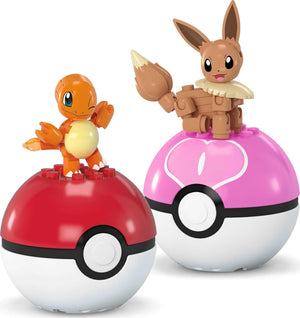 MEGA Pokémon Poké Ball 2‑Pack Building Set – Charmander & Eevee