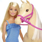 Coffret Barbie Poupée et Cheval, Cheveux Blonds avec Accessoires