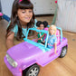 Barbie Toy Car, Purple Off-Road Vehicle with 2 Pink Seats and Treaded, Rolling