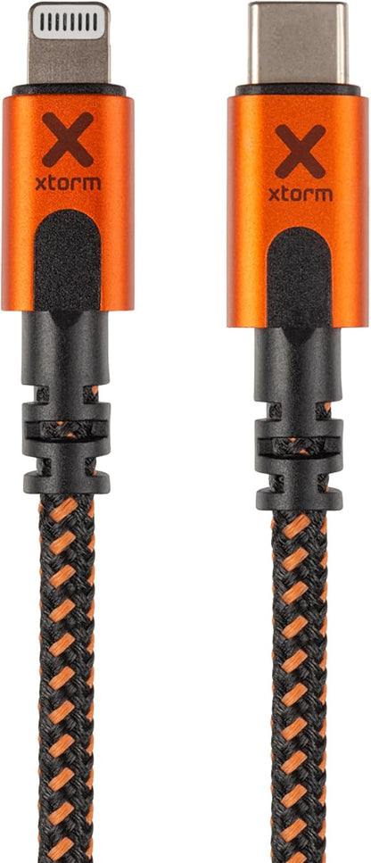 Câble USB vers Lightning Xtorm Xtreme : résistant, charge rapide, 1,5 m, orange
