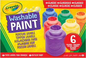 Crayola Peinture Lavable pour Enfants - Coffret de 6 Flacons de 59 ml