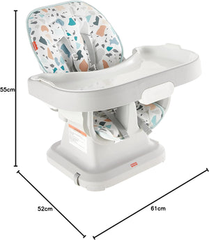 Fisher-Price SpaceSaver Simple Clean High Chair | Berry Collection | 3 Recline Positions | Converts to Booster