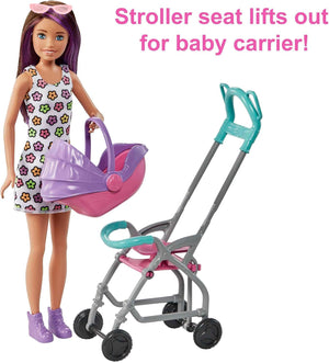 Poussette Barbie Babysitters Inc. avec Skipper et ses poupées