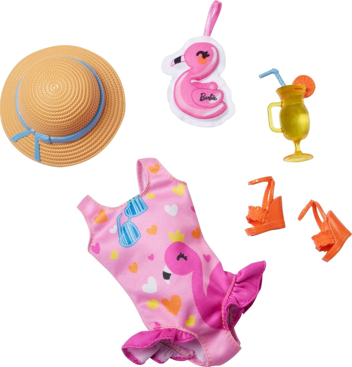 Vêtements Barbie, jouets préscolaires, Mon premier coffret mode, maillot de bain et flamant rose