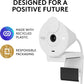 Webcam Logitech Brio Full HD avec cache de confidentialité, blanc cassé