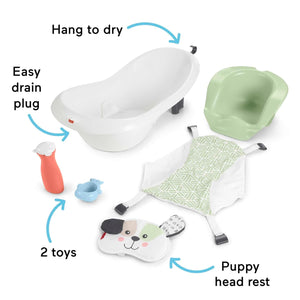Baignoire Fisher-Price 4 en 1 pour bébé et enfant en bas âge avec siège et hamac
