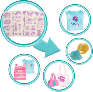 Coffret Barbie Crée et Vends Boutique avec poupée brune et outils de design métallisés