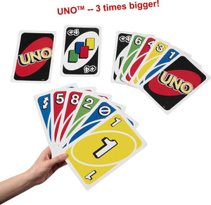 Giant UNO Card Game | 3x Oversized Cards | 108 Cards | Colourblind Accessible | Family Game Night