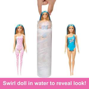 Poupée Barbie Color Reveal inspirée de l'arc-en-ciel et accessoires avec 6 surprises