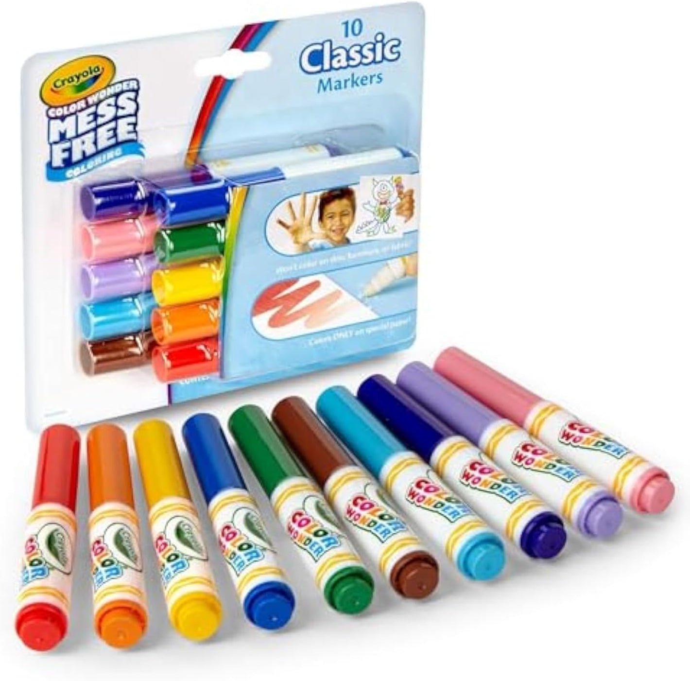 Feutres Crayola Color Wonder 10 mini, couleurs classiques