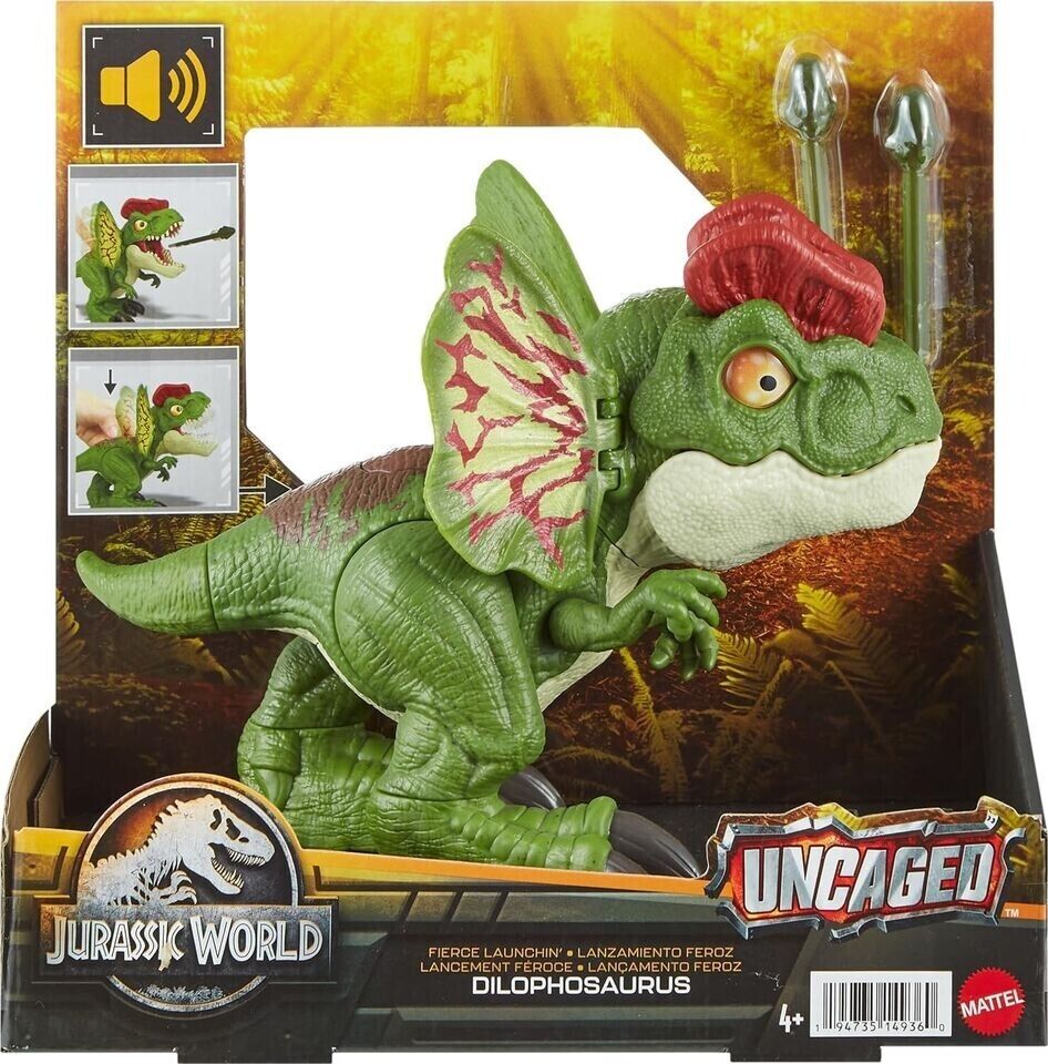 Jurassic World Dinosaur Sound Toy, Uncaged Fierce Launchin Dilophosaurus Figure image 0