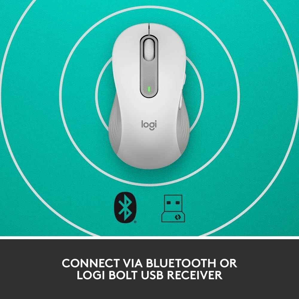 Logitech Signature M650 L LEFT Full Size Wireless Mouse Off-white image 8