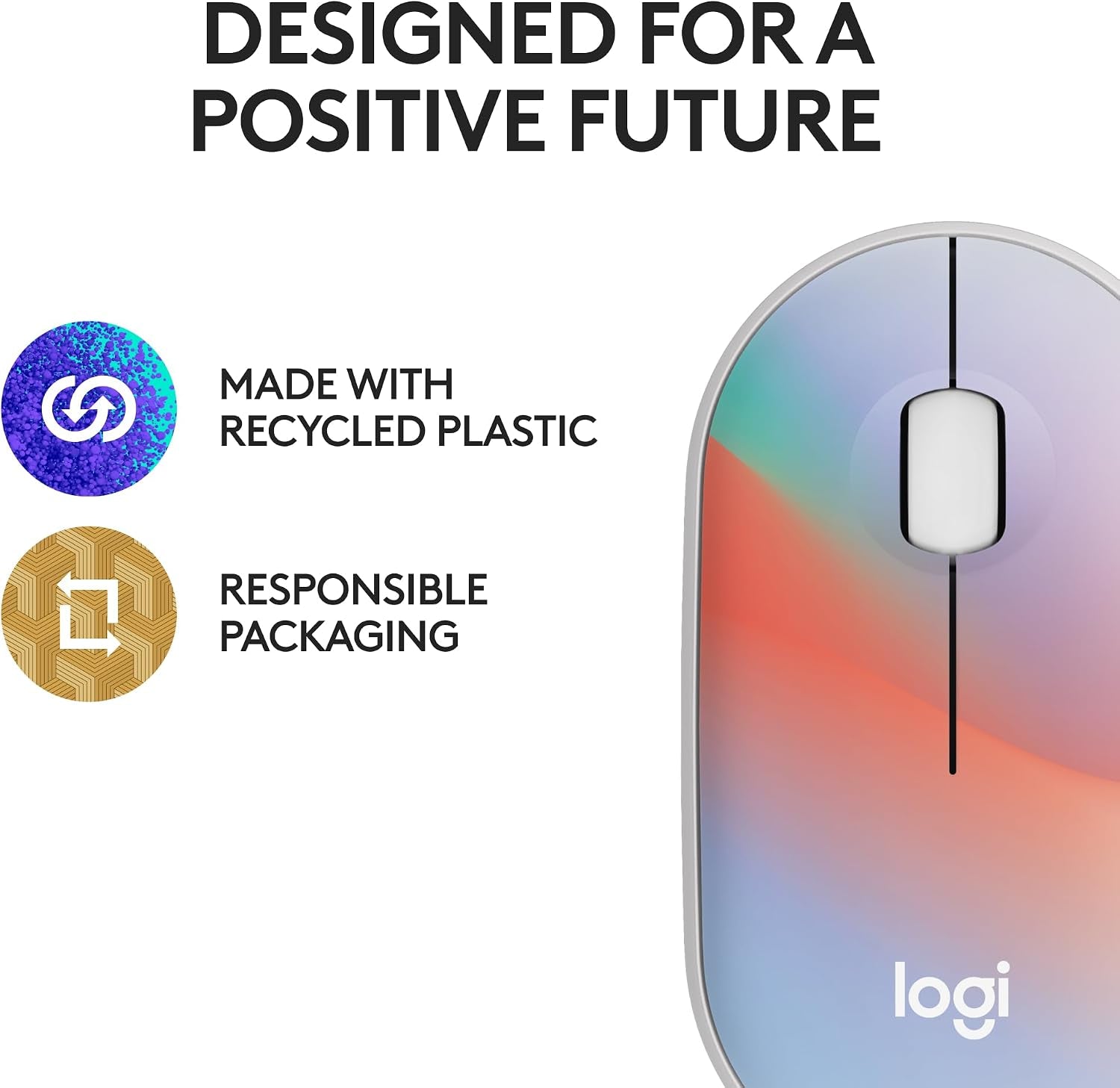 M340 Wireless Mouse with Limited Edition Prints, USB Receiver and Silent Clicks, Portable Wireless Mouse for Laptop, PC, Windows, Chrome, Surface, Sheer Dream - Optical - Wireless - 32.81 Ft
