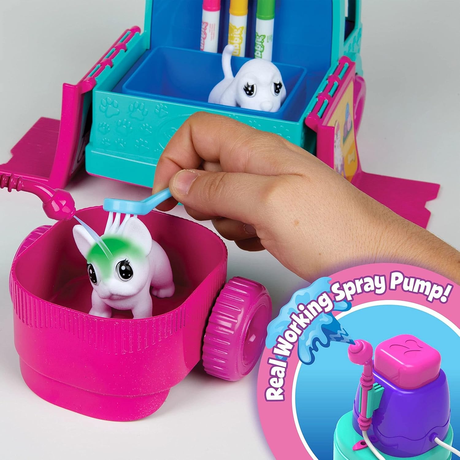 Scribble Scrubbie Pets Grooming Truck, Toy Pet Playset, Gift for Kids, Age 3, 4, 5, 6