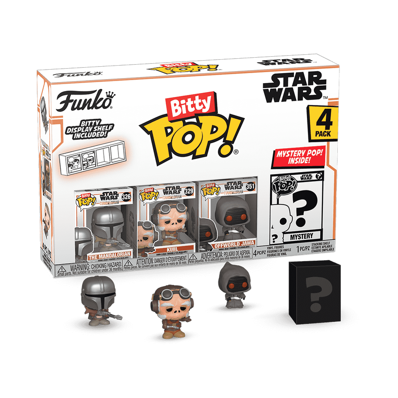 Funko Bitty POP! Mandalorien 4-Pack – Le Mandalorien, Kuiil, Jawa + Mystère