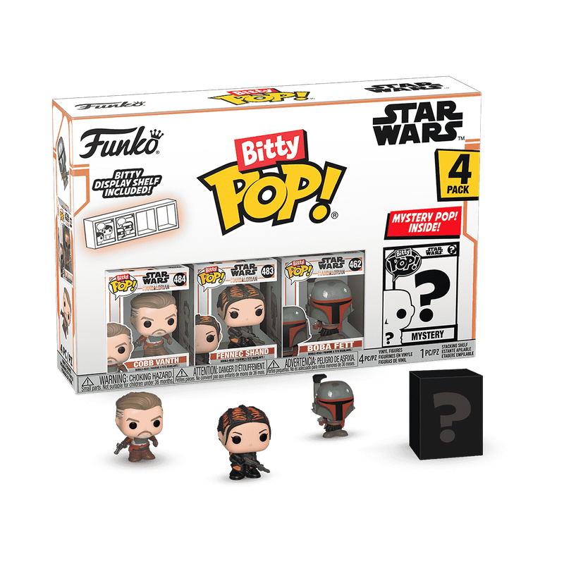 Coffret Funko Bitty POP! Mandalorian (4 figurines) : Cobb Vanth, Fennec, Boba Fett et une figurine mystère.