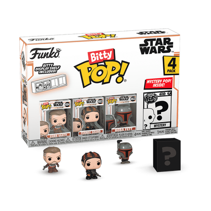 Funko Bitty Pop! Cobb Vanth, Fennec Shand & Boba Fett 4-Pack | Star Wars The Mandalorian + Mystery Figure
