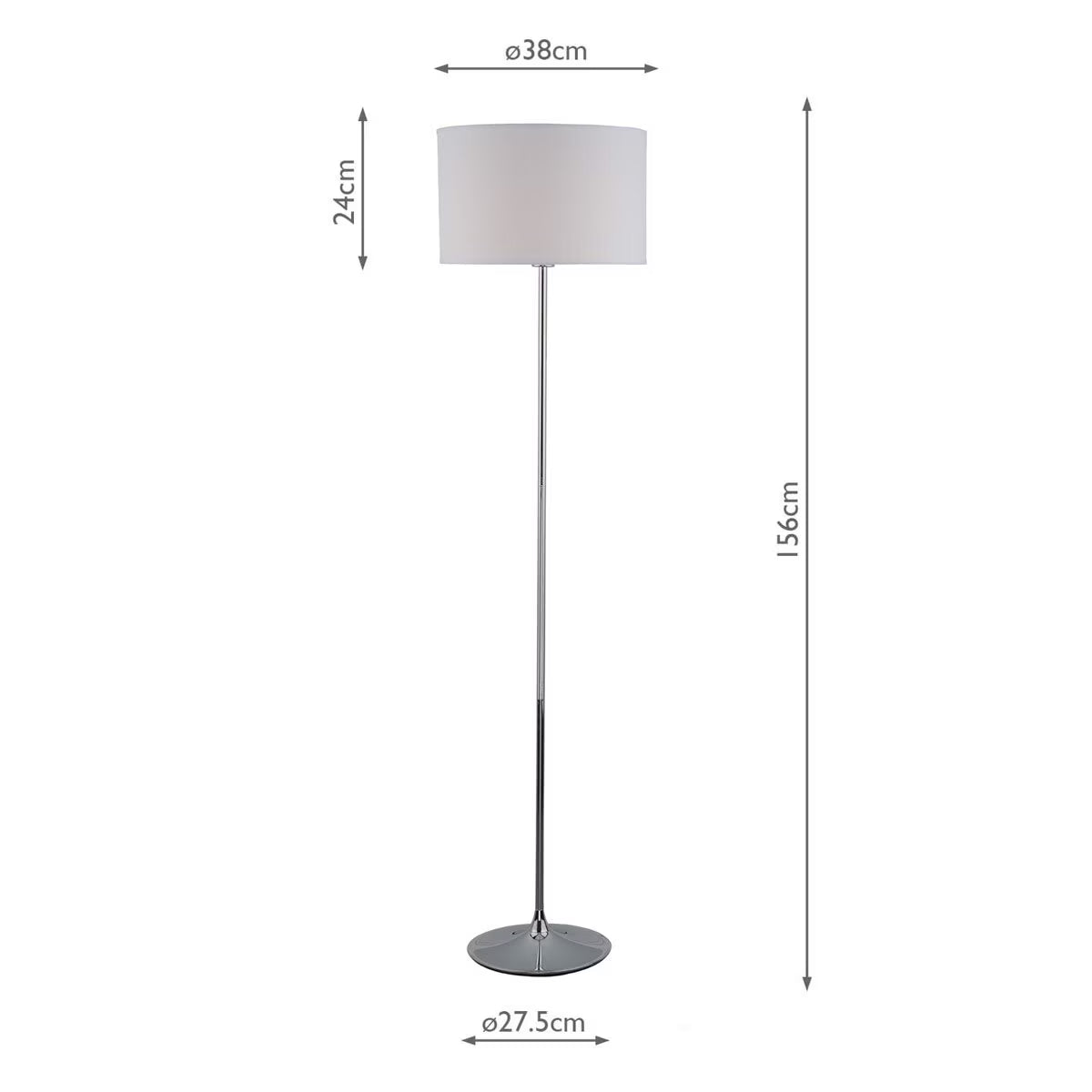 Delta Polished Chrome Floor Lamp with Ivory Shade image 1