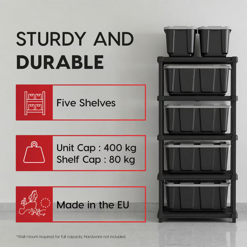 IRIS OHYAMA 5-Tier 191 X 91.5 X 45 Cm Utility Storage Rack