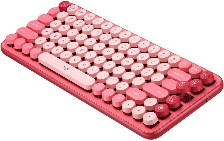 Logitech POP Mechanical Wireless Keyboard with Emoji Keys – Rose image 9