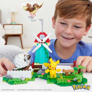 MEGA Pokémon Building Toys Set, Countryside Windmill with 240 Pieces, Motion and 3 Poseable Action Figures, for Kids, HKT21