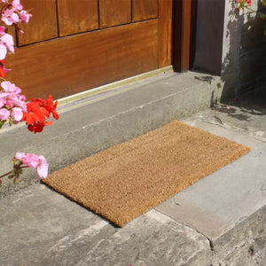 Tapis d'entrée JVL Manor en fibre de coco naturelle avec envers en latex, 40 x 70 cm - Lot de 2