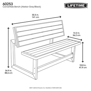 Banc convertible Lifetime aspect bois simulé - Modèle 60253