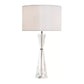 Lampe de table en cristal Risha avec abat-jour en imitation soie ivoire