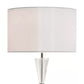 Lampe de table en cristal Risha avec abat-jour en imitation soie ivoire