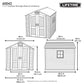 Lifetime 7ft x 7ft Outdoor Storage Shed Model 60042 | 7.18m³ | UV Protected | Lockable Doors | Ivory