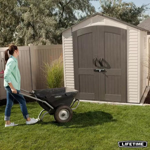 Lifetime 7ft x 7ft Outdoor Storage Shed Model 60042 | 7.18m³ | UV Protected | Lockable Doors | Ivory