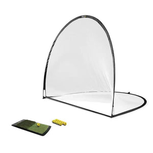 SKLZ Golf Home Driving Range Kit | 7ft Practice Net | Launch Pad | 12 Impact Balls | Garden & Garage