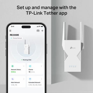 Tp-Link RE235BE Dual-Band Wifi 7 Range Extender, BE3600