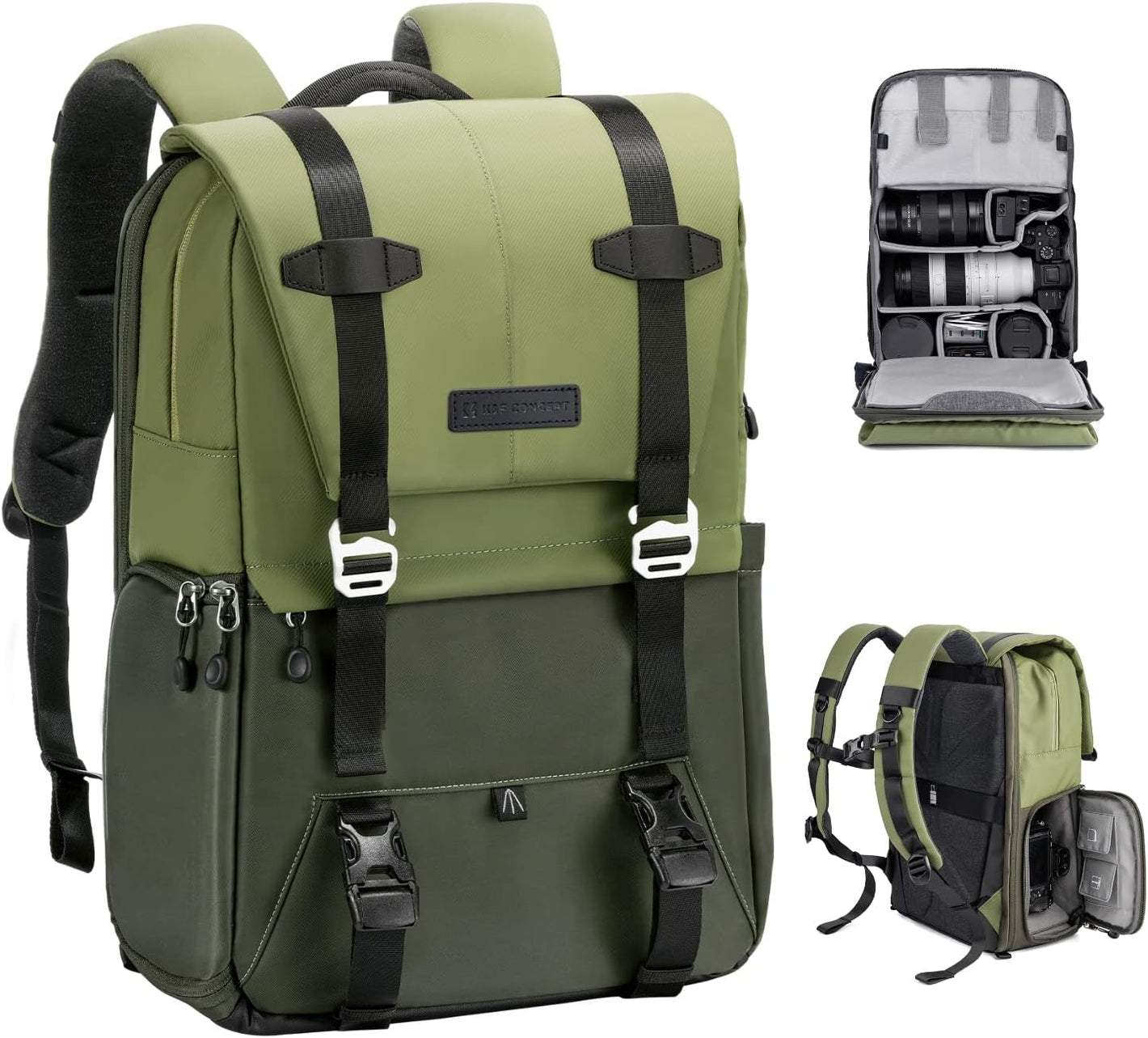 20L Camera Backpack, Camera Bags for Photographers Large Capacity Camera Case with Raincover 15.6 Inch Laptop Compartment Photography Backpack