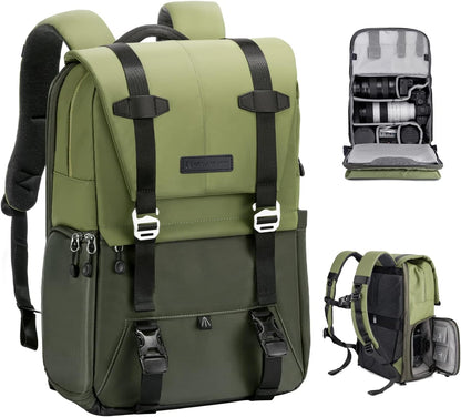 20L Camera Backpack, Camera Bags for Photographers Large Capacity Camera Case with Raincover 15.6 Inch Laptop Compartment Photography Backpack