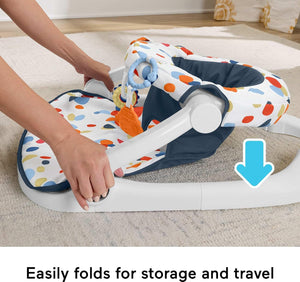 Portable Baby Chair, Darling Dots Sit-Me-Up Floor Seat with Bpa-Free Teether & Clacker, Newborn Development Toy