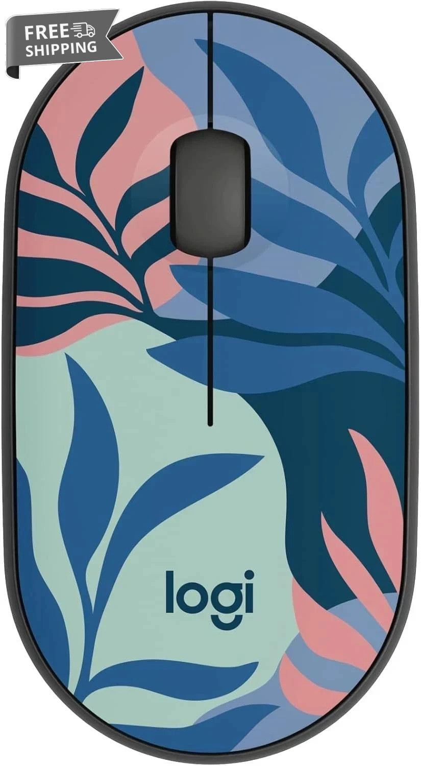 Logitech M340 Silent Wireless Mouse with Floral Leaves Design image 8